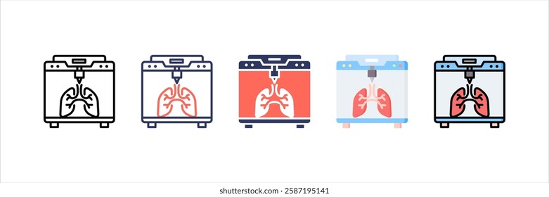 Bioprinting Multi style Icon Set