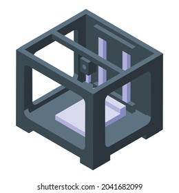 Bioprinting Printer Icon Isometric Vector. Medical Engineering. Bio Human