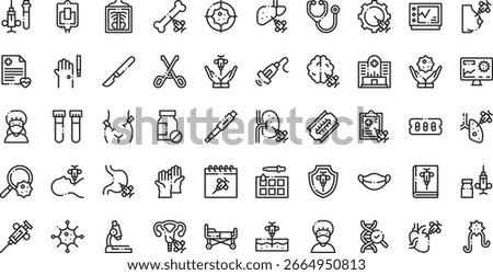 Biopsies icons High-Quality Vector Icons Collection with Editable Stroke. Ideal for Professional and Creative Projects