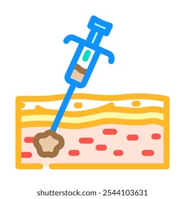 biópsia de câncer tratamento cor ícone vetor. sinal de tratamento de câncer biópsia. ilustração símbolo isolado