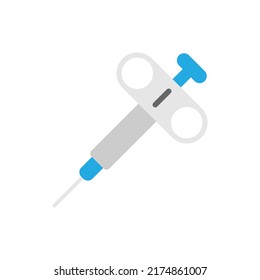 Biopsy Device Icon In Flat Style. Syringe Vector Illustration On Isolated Background. Medical Injector Sign Business Concept.