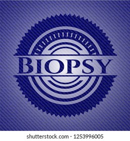 Biopsy emblem with denim texture