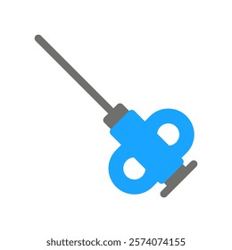biopsy needle icon illustration flat design blue and grey color 