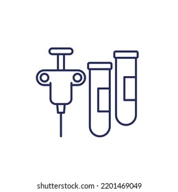 biopsy procedure line icon, vector