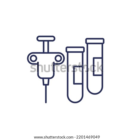 biopsy procedure line icon, vector