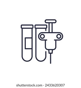 biopsy samples line icon, vector