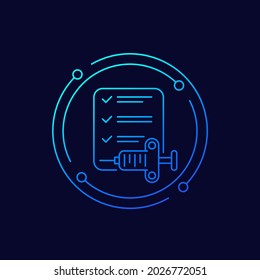 icono vectorial de la línea de prueba de biopsia