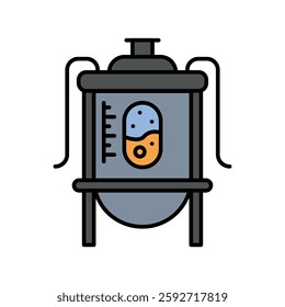 Bioreactor color line icon. Vector isolated element. Editable stroke.