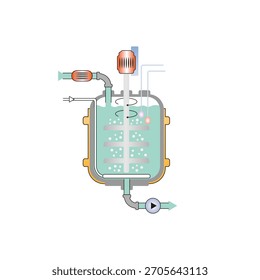 Biorreator Diagram Science Design. Ilustração de vetor.