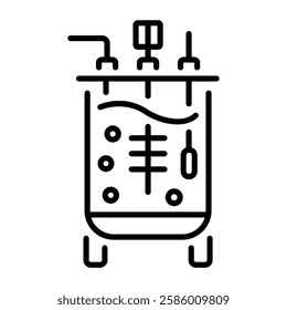 Bioreactor icon in linear style 