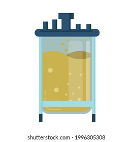 Bioreactor Icon, Microbiology Lab Equipment, Chemistry Illustration, Device Or System For Substances And Cells, Vector Illustration