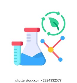 Bioremediation Process Icon Flat Vector Illustration