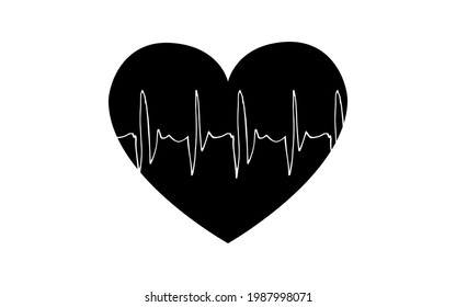 Biorhythmen des menschlichen Herzens in Form eines Kardiogramms. EKG-Linie. Herzsignale. Vektorgrafik