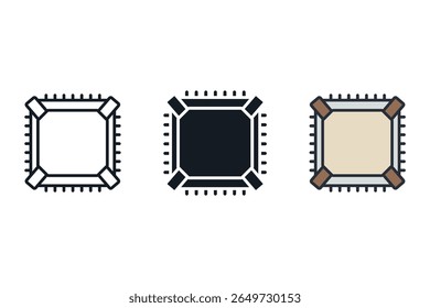 ícones de computador do bios isolados no plano de fundo branco. Design de estilo plano, coleção de símbolos