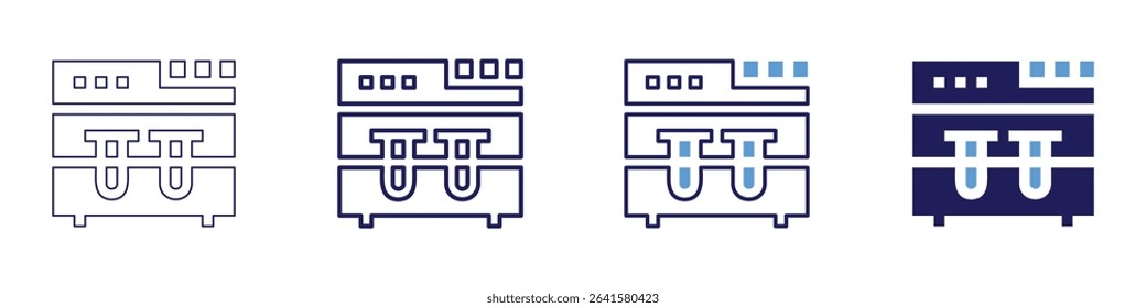 Biosafety cabinet icon in 4 different styles. Thin Line, Line, Bold Line, Duotone. Duotone style. Editable stroke.