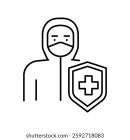 Biosafety line icon. Vector isolated element. Editable stroke.