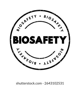 Biosafety - the precautions, measures, and practices taken to prevent the unintentional exposure to harmful biological agents, text concept stamp