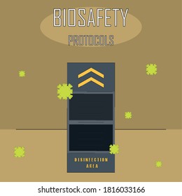 Biosafety protocols poster. Maintain disinfection areas - Vector