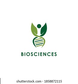Vector con logotipo de Biosciences, natural, hierbas