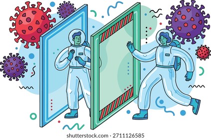 Protocolo de bioseguridad y zona de cuarentena durante el brote de virus