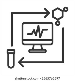 Biosensor Icon Vector Illustration Outline Style