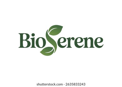 BioSerene Green Leaf Logo Design	