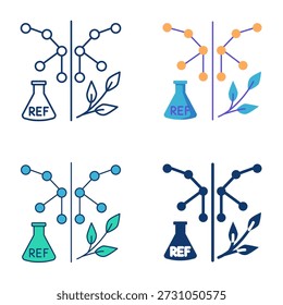 Biosimilar icon set. Biologic copy of medical product. Vector illustration