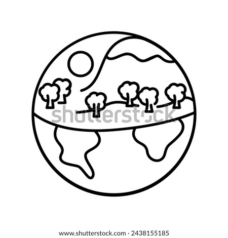 Biosphere color line icon. Wild forest canine animals. Organisation in organism. Vector isolated element. Editable stroke.