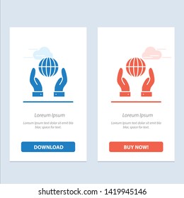 Biosphere, Conservation, Energy, Power  Blue and Red Download and Buy Now web Widget Card Template