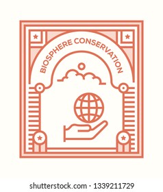 BIOSPHERE CONSERVATION ICON CONCEPT