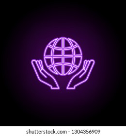 biosphere conservation outline icon. Elements of Ecology in neon style icons. Simple icon for websites, web design, mobile app, info graphics