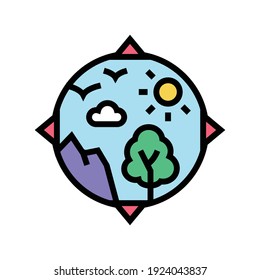 Biosphere Ecosystem Color Icon Vector. Biosphere Ecosystem Sign. Isolated Symbol Illustration