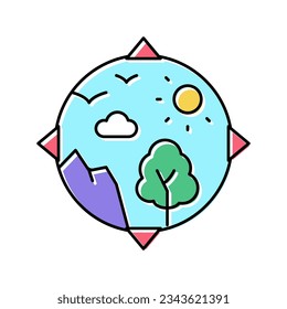 vector de icono del color del ecosistema de la biosfera. señal del ecosistema de la biosfera. ilustración de símbolo aislado