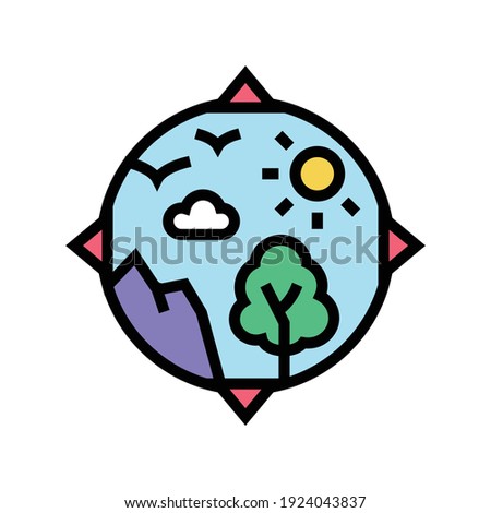 biosphere ecosystem color icon vector. biosphere ecosystem sign. isolated symbol illustration