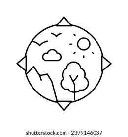 biosphere ecosystem line icon vector. biosphere ecosystem sign. isolated contour symbol black illustration