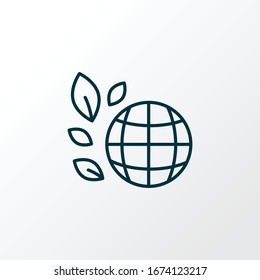 Biosphere Icon Line Symbol. Premium Quality Isolated Earth Element In Trendy Style.