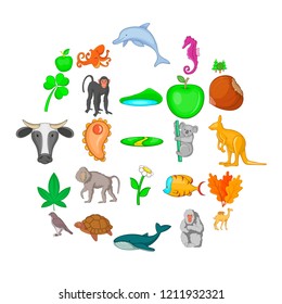 Biosphere icons set. Cartoon set of 25 biosphere vector icons for web isolated on white background