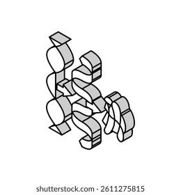 biosynthesis biochemistry isometric icon vector. biosynthesis biochemistry sign. isolated symbol illustration