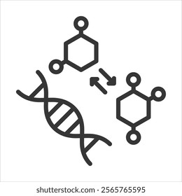 Biosynthesis Icon Vector Illustration Outline Style