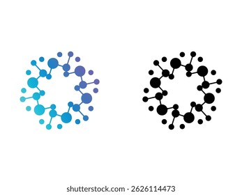 biotech atom, molecule symbol icon design vector isolated transparent background