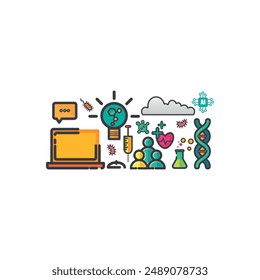 Biotech Banner for Infographic Design