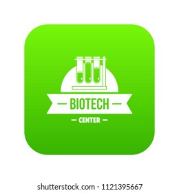 Biotech center icon green vector isolated on white background