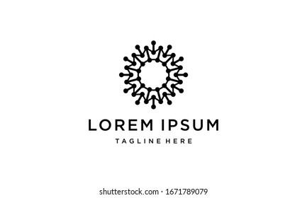 logotipo de ilustración del concepto de logotipo de conexión biotecnológica o molécula
