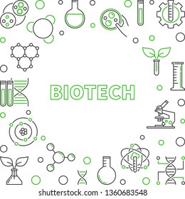 Biotech concept creative outline frame. Vector illustration