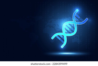 Biotech genetic chromosome DNA abstract background. Sciene and cloning concept. New futuristic system technology sign and symbol. Vector illustration.