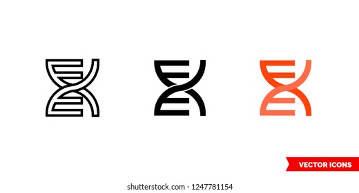 Biotech icon of 3 types: color, black and white, outline. Isolated vector sign symbol.