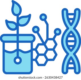 Biotech Icon Blue Vector Illustration