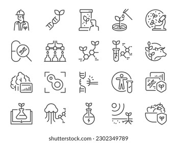 Biotech icon set. It included the biotechnology, biology, biological, BIOTEC, and more icons.