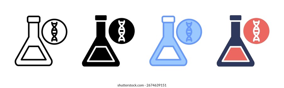Biotech Lab Icon Set Coleção de Vários Estilos