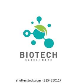 Biotech Leaf logo template, Molecule, DNA, Atom, Medical or Science Logo Design Vector svg